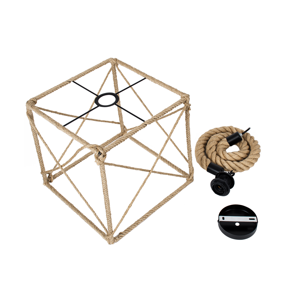 GLOBOSTAR® POLISHED 01616 Vintage Κρεμαστό Φωτιστικό Οροφής με Ντουί 1 x E27 AC 220-240V IP20 - Μαύρο & Μπεζ - Μ30 x Π30 x Υ30cm 12 GLOBOSTAR® POLISHED 01616 Vintage Κρεμαστό Φωτιστικό Οροφής με Ντουί 1 x E27 AC 220-240V IP20 - Μαύρο & Μπεζ - Μ30 x Π30 x Υ30cm - Image 10