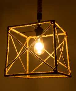 Alternative view of GLOBOSTAR® POLISHED 01616 Vintage Κρεμαστό Φωτιστικό Οροφής με Ντουί 1 x E27 AC 220-240V IP20 - Μαύρο & Μπεζ - Μ30 x Π30 x Υ30cm