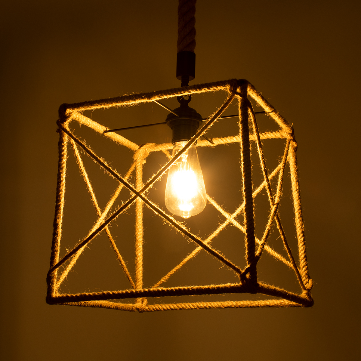 GLOBOSTAR® POLISHED 01616 Vintage Κρεμαστό Φωτιστικό Οροφής με Ντουί 1 x E27 AC 220-240V IP20 - Μαύρο & Μπεζ - Μ30 x Π30 x Υ30cm 4 GLOBOSTAR® POLISHED 01616 Vintage Κρεμαστό Φωτιστικό Οροφής με Ντουί 1 x E27 AC 220-240V IP20 - Μαύρο & Μπεζ - Μ30 x Π30 x Υ30cm - Image 2