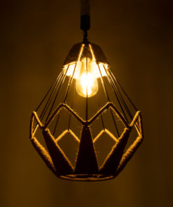 Alternative view of GLOBOSTAR® CONICAL 01617 Vintage Κρεμαστό Φωτιστικό Οροφής με Ντουί 1 x E27 AC 220-240V IP20 - Μαύρο & Μπεζ - Μ30 x Π30 x Υ40cm