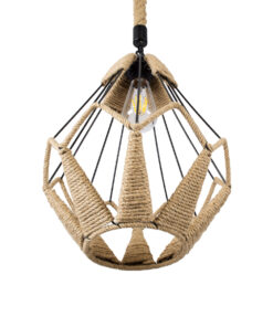 GLOBOSTAR® CONICAL 01617 Vintage Κρεμαστό Φωτιστικό Οροφής με Ντουί 1 x E27 AC 220-240V IP20 - Μαύρο & Μπεζ - Μ30 x Π30 x Υ40cm 16 01617 5