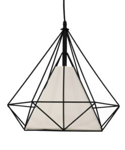 GLOBOSTAR® KAIRI 01618 Μοντέρνο Κρεμαστό Φωτιστικό Οροφής με Ντουί 1 x E27 AC 220-240V IP20 - Μαύρο & Λευκό - Μ38 x Π38 x Υ39cm 11 01618 3