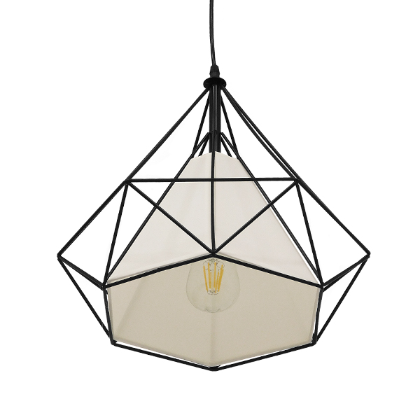 GLOBOSTAR® KAIRI 01618 Μοντέρνο Κρεμαστό Φωτιστικό Οροφής με Ντουί 1 x E27 AC 220-240V IP20 - Μαύρο & Λευκό - Μ38 x Π38 x Υ39cm 5 GLOBOSTAR® KAIRI 01618 Μοντέρνο Κρεμαστό Φωτιστικό Οροφής με Ντουί 1 x E27 AC 220-240V IP20 - Μαύρο & Λευκό - Μ38 x Π38 x Υ39cm - Image 3