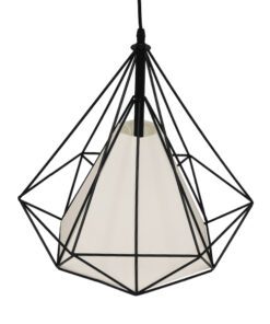 GLOBOSTAR® KAIRI 01618 Μοντέρνο Κρεμαστό Φωτιστικό Οροφής με Ντουί 1 x E27 AC 220-240V IP20 - Μαύρο & Λευκό - Μ38 x Π38 x Υ39cm 13 01618 5