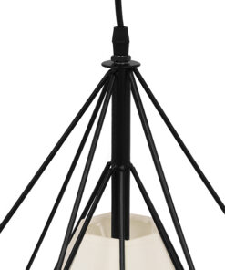 GLOBOSTAR® KAIRI 01618 Μοντέρνο Κρεμαστό Φωτιστικό Οροφής με Ντουί 1 x E27 AC 220-240V IP20 - Μαύρο & Λευκό - Μ38 x Π38 x Υ39cm 14 01618 6
