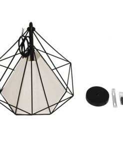 GLOBOSTAR® KAIRI 01618 Μοντέρνο Κρεμαστό Φωτιστικό Οροφής με Ντουί 1 x E27 AC 220-240V IP20 - Μαύρο & Λευκό - Μ38 x Π38 x Υ39cm 16 01618 8