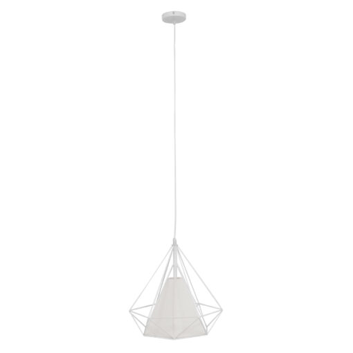 GloboStar® GLOBOSTAR® KAIRI 01619 Μοντέρνο Κρεμαστό Φωτιστικό Οροφής με Ντουί 1 x E27 AC 220-240V IP20 - Λευκό - Μ38 x Π38 x Υ39cm
