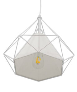 GLOBOSTAR® KAIRI 01619 Μοντέρνο Κρεμαστό Φωτιστικό Οροφής με Ντουί 1 x E27 AC 220-240V IP20 - Λευκό - Μ38 x Π38 x Υ39cm 12 01619 4