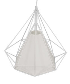 GLOBOSTAR® KAIRI 01619 Μοντέρνο Κρεμαστό Φωτιστικό Οροφής με Ντουί 1 x E27 AC 220-240V IP20 - Λευκό - Μ38 x Π38 x Υ39cm 13 01619 5