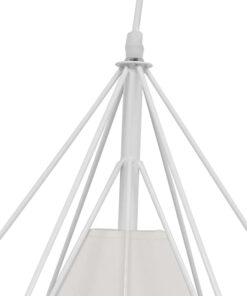 GLOBOSTAR® KAIRI 01619 Μοντέρνο Κρεμαστό Φωτιστικό Οροφής με Ντουί 1 x E27 AC 220-240V IP20 - Λευκό - Μ38 x Π38 x Υ39cm 14 01619 6
