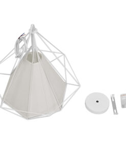 GLOBOSTAR® KAIRI 01619 Μοντέρνο Κρεμαστό Φωτιστικό Οροφής με Ντουί 1 x E27 AC 220-240V IP20 - Λευκό - Μ38 x Π38 x Υ39cm 16 01619 8