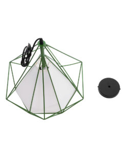 GLOBOSTAR® KAIRI 01622 Μοντέρνο Κρεμαστό Φωτιστικό Οροφής με Ντουί 1 x E27 AC 220-240V IP20 - Πράσινο & Λευκό - Μ38 x Π38 x Y38cm 19 01622 10