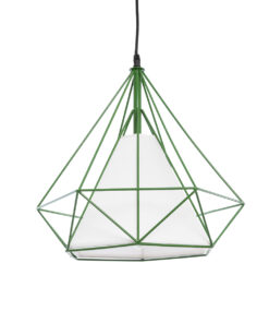 GloboStar® GLOBOSTAR® KAIRI 01622 Μοντέρνο Κρεμαστό Φωτιστικό Οροφής με Ντουί 1 x E27 AC 220-240V IP20 - Πράσινο & Λευκό - Μ38 x Π38 x Y38cm