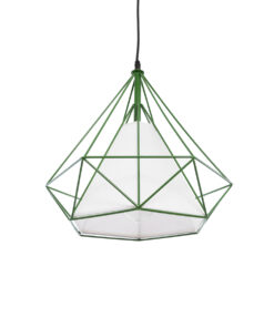 GLOBOSTAR® KAIRI 01622 Μοντέρνο Κρεμαστό Φωτιστικό Οροφής με Ντουί 1 x E27 AC 220-240V IP20 - Πράσινο & Λευκό - Μ38 x Π38 x Y38cm 15 01622 6