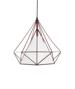 GLOBOSTAR® KAIRI 01623 Μοντέρνο Κρεμαστό Φωτιστικό Οροφής με Ντουί 1 x E27 AC 220-240V IP20 - Χάλκινο & Λευκό - Μ38 x Π38 x Y38cm 14 01623 5