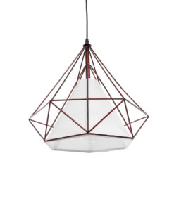 GLOBOSTAR® KAIRI 01623 Μοντέρνο Κρεμαστό Φωτιστικό Οροφής με Ντουί 1 x E27 AC 220-240V IP20 - Χάλκινο & Λευκό - Μ38 x Π38 x Y38cm 15 01623 6