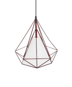 GLOBOSTAR® KAIRI 01623 Μοντέρνο Κρεμαστό Φωτιστικό Οροφής με Ντουί 1 x E27 AC 220-240V IP20 - Χάλκινο & Λευκό - Μ38 x Π38 x Y38cm 16 01623 7