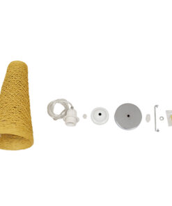 GLOBOSTAR® INCASS 01625 Vintage Κρεμαστό Φωτιστικό Οροφής με Ντουί 1 x E27 AC 220-240V IP20 - Μπεζ - Μ15 x Π15 x Y30.5cm 15 01625 8