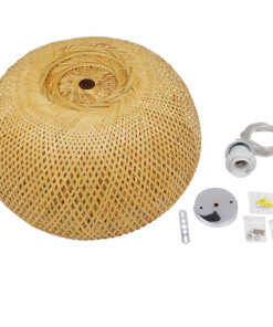 GLOBOSTAR® SAN TROPEZ 01627 Boho Κρεμαστό Φωτιστικό Οροφής με Ντουί 1 x E27 AC 220-240V IP20 - Μπεζ - Μ60 x Π60 x Υ29cm 18 01627 9