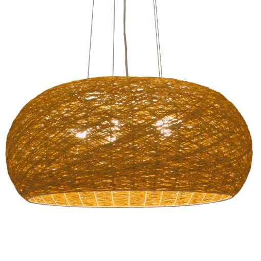 GloboStar® GLOBOSTAR® FIJI INCASS 01628 Vintage Κρεμαστό Φωτιστικό Οροφής με Ντουί 5 x E27 AC 220-240V IP20 - Μπεζ - Μ60 x Π60 x Υ29cm