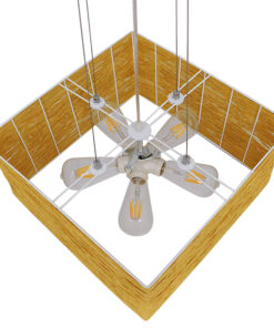 GLOBOSTAR® INCASS 01629 Vintage Κρεμαστό Φωτιστικό Οροφής με Ντουί 5 x E27 AC 220-240V IP20 - Μπεζ - Μ40 x Π40 x Υ22.5cm 15 01629 7