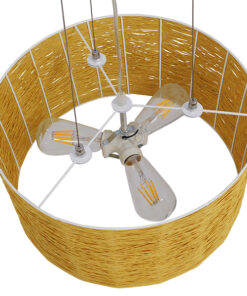 GLOBOSTAR® INCASS 01630 Vintage Κρεμαστό Φωτιστικό Οροφής με Ντουί 3 x E27 AC 220-240V IP20 - Μπεζ - Μ40 x Π40 x Υ22cm 15 01630 7