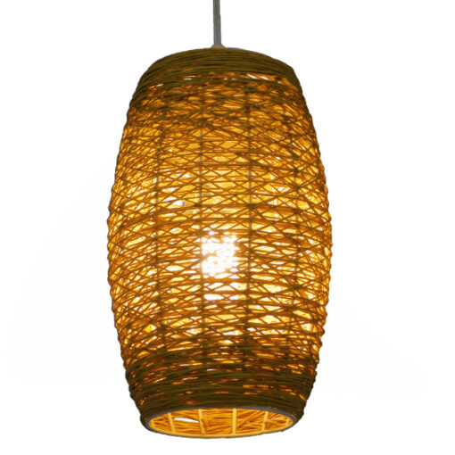 GloboStar® GLOBOSTAR® INCASS 01631 Vintage Κρεμαστό Φωτιστικό Οροφής με Ντουί 1 x E27 AC 220-240V IP20 - Μπεζ - Μ15 x Π15 x Υ25cm