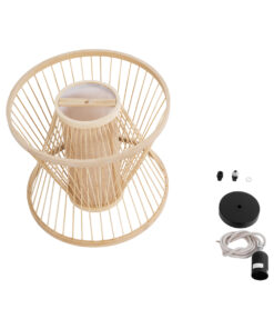 GLOBOSTAR® HIBISCUS 01632 Boho Κρεμαστό Φωτιστικό Οροφής με Ντουί 1 x E27 AC 220-240V IP20 - Μπεζ - Μ35 x Π35 x Y30cm 21 01632 11