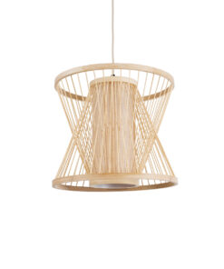 GloboStar® GLOBOSTAR® HIBISCUS 01632 Boho Κρεμαστό Φωτιστικό Οροφής με Ντουί 1 x E27 AC 220-240V IP20 - Μπεζ - Μ35 x Π35 x Y30cm