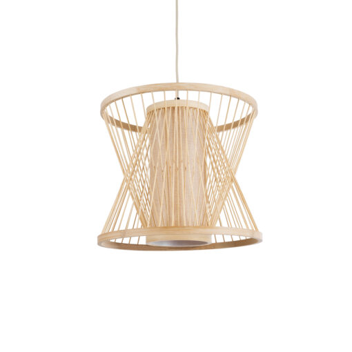 GloboStar® GLOBOSTAR® HIBISCUS 01632 Boho Κρεμαστό Φωτιστικό Οροφής με Ντουί 1 x E27 AC 220-240V IP20 - Μπεζ - Μ35 x Π35 x Y30cm
