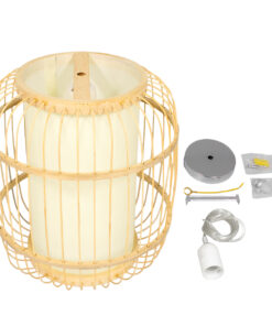 GLOBOSTAR® HIBISCUS 01633 Boho Κρεμαστό Φωτιστικό Οροφής με Ντουί 1 x E27 AC 220-240V IP20 - Μπεζ - Μ26 x Π26 x Y32cm 14 01633 7