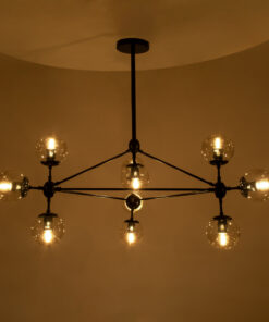 Alternative view of GLOBOSTAR® SENTINEL 01636 Μοντέρνο Φωτιστικό Οροφής με Ντουί 10 x E27 AC 220-240V IP20 - Μαύρο & Μελί - Μ105 x Π80 x Υ90cm