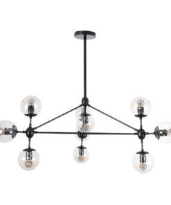 GLOBOSTAR® SENTINEL 01636 Μοντέρνο Φωτιστικό Οροφής με Ντουί 10 x E27 AC 220-240V IP20 - Μαύρο & Μελί - Μ105 x Π80 x Υ90cm 15 01636 6