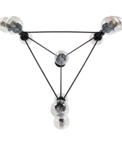 GLOBOSTAR® SENTINEL 01636 Μοντέρνο Φωτιστικό Οροφής με Ντουί 10 x E27 AC 220-240V IP20 - Μαύρο & Μελί - Μ105 x Π80 x Υ90cm 16 01636 7