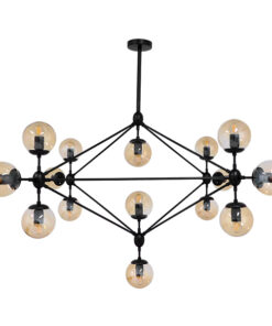 Alternative view of GLOBOSTAR® SENTINEL 01637 Μοντέρνο Φωτιστικό Οροφής με Ντουί 15 x E27 AC 220-240V IP20 - Μαύρο & Μελί - Μ150 x Π150 x Υ115cm