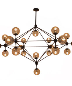 GloboStar® GLOBOSTAR® SENTINEL 01638 Μοντέρνο Φωτιστικό Οροφής με Ντουί 21 x E27 AC 220-240V IP20 - Μαύρο & Μελί - Μ170 x Π170 x Υ136cm