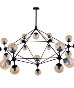 GLOBOSTAR® SENTINEL 01638 Μοντέρνο Φωτιστικό Οροφής με Ντουί 21 x E27 AC 220-240V IP20 - Μαύρο & Μελί - Μ170 x Π170 x Υ136cm 9 01638 4