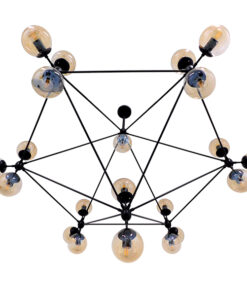 GLOBOSTAR® SENTINEL 01638 Μοντέρνο Φωτιστικό Οροφής με Ντουί 21 x E27 AC 220-240V IP20 - Μαύρο & Μελί - Μ170 x Π170 x Υ136cm 10 01638 5