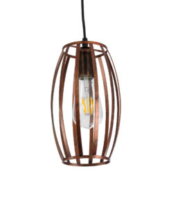 GloboStar® GLOBOSTAR® ZEBRA 01639 Vintage Κρεμαστό Φωτιστικό Οροφής με Ντουί 1 x E27 AC 220-240V IP20 - Χάλκινο - Μ15 x Π15 x Y15cm