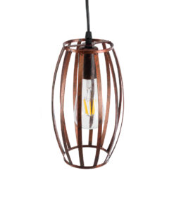 GLOBOSTAR® ZEBRA 01639 Vintage Κρεμαστό Φωτιστικό Οροφής με Ντουί 1 x E27 AC 220-240V IP20 - Χάλκινο - Μ15 x Π15 x Y15cm 17 01639 7