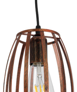 GLOBOSTAR® ZEBRA 01639 Vintage Κρεμαστό Φωτιστικό Οροφής με Ντουί 1 x E27 AC 220-240V IP20 - Χάλκινο - Μ15 x Π15 x Y15cm 18 01639 8