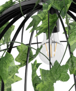 GLOBOSTAR® NEST 01640 Vintage Κρεμαστό Φωτιστικό Οροφής με Ντουί 1 x E27 AC 220-240V IP20 - Μαύρο & Πράσινο - Μ48 x Π38 x Υ40cm 25 01640 12