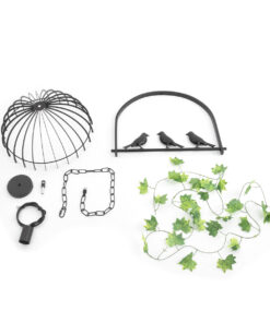 GLOBOSTAR® NEST 01640 Vintage Κρεμαστό Φωτιστικό Οροφής με Ντουί 1 x E27 AC 220-240V IP20 - Μαύρο & Πράσινο - Μ48 x Π38 x Υ40cm 27 01640 14