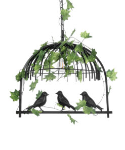 GloboStar® GLOBOSTAR® NEST 01640 Vintage Κρεμαστό Φωτιστικό Οροφής με Ντουί 1 x E27 AC 220-240V IP20 - Μαύρο & Πράσινο - Μ48 x Π38 x Υ40cm