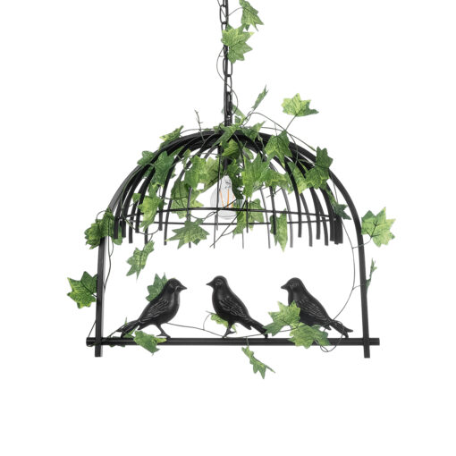 GloboStar® GLOBOSTAR® NEST 01640 Vintage Κρεμαστό Φωτιστικό Οροφής με Ντουί 1 x E27 AC 220-240V IP20 - Μαύρο & Πράσινο - Μ48 x Π38 x Υ40cm