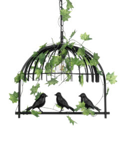 GLOBOSTAR® NEST 01640 Vintage Κρεμαστό Φωτιστικό Οροφής με Ντουί 1 x E27 AC 220-240V IP20 - Μαύρο & Πράσινο - Μ48 x Π38 x Υ40cm 18 01640 5