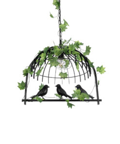 GLOBOSTAR® NEST 01640 Vintage Κρεμαστό Φωτιστικό Οροφής με Ντουί 1 x E27 AC 220-240V IP20 - Μαύρο & Πράσινο - Μ48 x Π38 x Υ40cm 19 01640 6