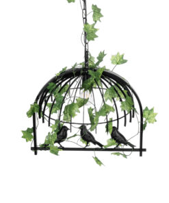 GLOBOSTAR® NEST 01640 Vintage Κρεμαστό Φωτιστικό Οροφής με Ντουί 1 x E27 AC 220-240V IP20 - Μαύρο & Πράσινο - Μ48 x Π38 x Υ40cm 20 01640 7