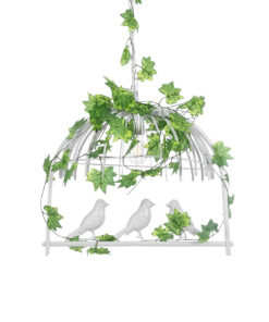 GloboStar® GLOBOSTAR® NEST 01641 Vintage Κρεμαστό Φωτιστικό Οροφής με Ντουί 1 x E27 AC 220-240V IP20 - Λευκό & Πράσινο - Μ48 x Π38 x Y40cm