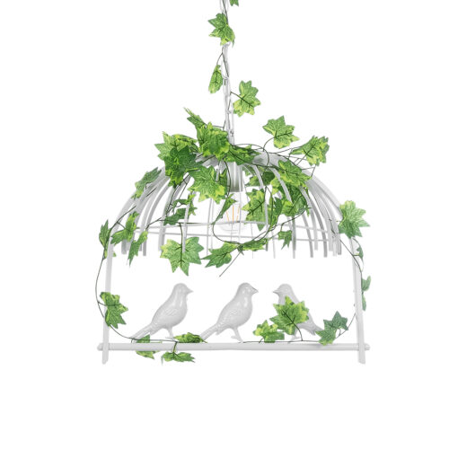 GloboStar® GLOBOSTAR® NEST 01641 Vintage Κρεμαστό Φωτιστικό Οροφής με Ντουί 1 x E27 AC 220-240V IP20 - Λευκό & Πράσινο - Μ48 x Π38 x Y40cm